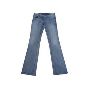 Vintage Y2K Guess Los Angeles Low Rise Bootcut Jeans Light Wash Blue Long Inseam
